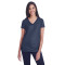T-shirt pour femme en jersey liquide à col en V de Threadfast