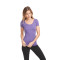 T-shirt pour femme en Tri-mélange à col étalé