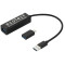 Aluminum 4-Port USB 3.0 Hub with Type C Adapter