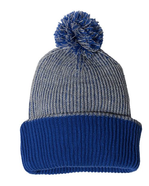 12" Knit Speckled Pom-Pom Beanie