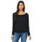 Ladies' Flowy Long-Sleeve Off Shoulder T-Shirt