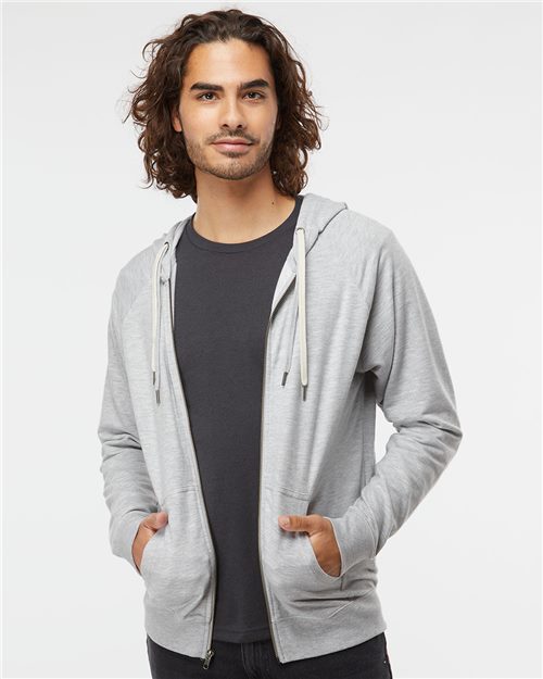 Chandail léger unisexe à capuchon avec fermeture éclair en tricot bouclé icon