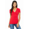 Ladies' Jersey Short-Sleeve Deep V-Neck T-Shirt
