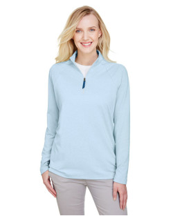 CrownLux Performance™ Ladies' Clubhouse Micro-Stripe Quarter-Zip