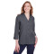 Ladies' Crown Collection™ Stretch Pinpoint Chambray 3/4 Sleeve Blouse