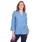 Ladies' Crown Collection™ Stretch Pinpoint Chambray 3/4 Sleeve Blouse