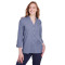 Ladies' Crown Collection™ Stretch Pinpoint Chambray 3/4 Sleeve Blouse