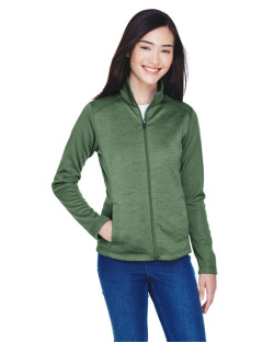 Manteau pour femme Newbury en molleton à motif mélangé avec blocs de couleur et glissière pleine longueur de Devon & JonesMD