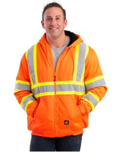 Sweat-shirt rayé de sécurité doublé Therman pour hommes