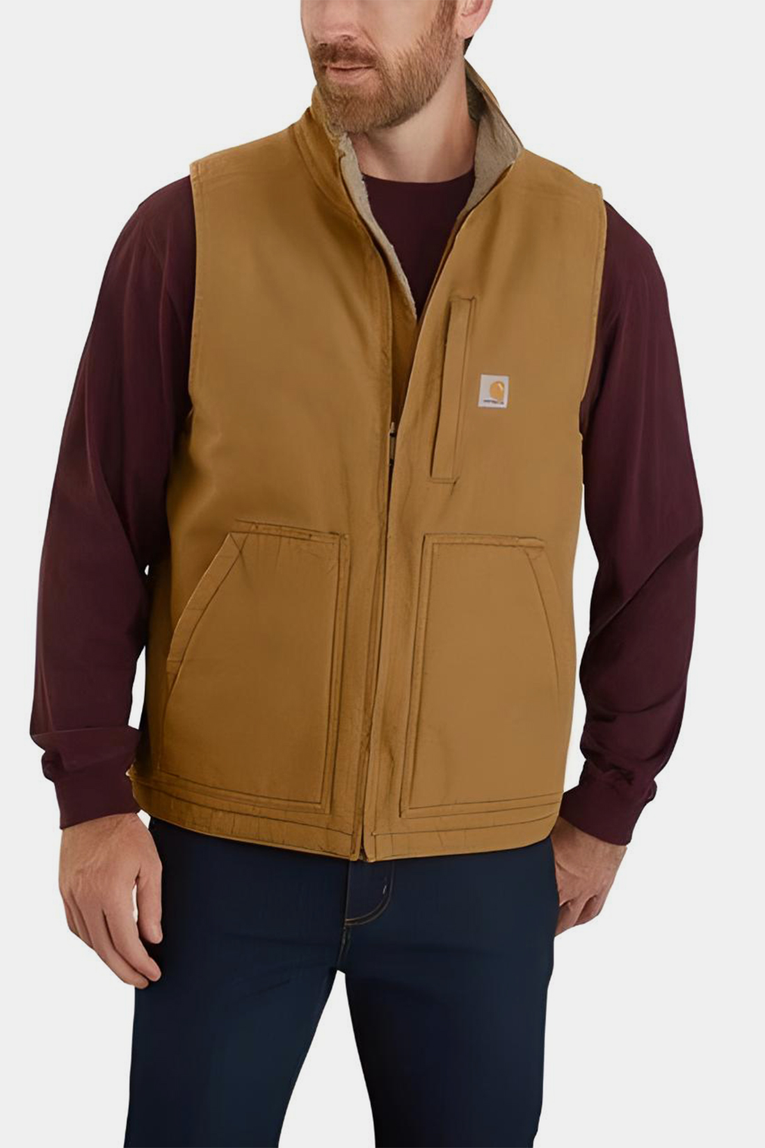 Carhartt Washed Duck Sherpa Lined Mock Neck Vest