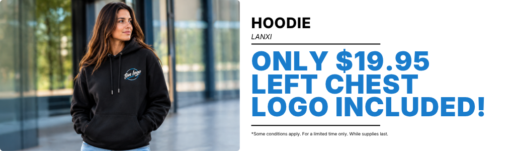 Lanxi hoodie promotional banner black sweatshirt