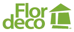 FlorDeco logo green with house icon
